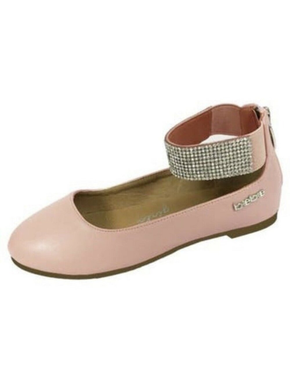 Bebe Girls Toddler Shoe Size 8 Pink Rhinestones Ballet Flats Dress Up Special